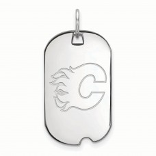 Calgary Flames Womens Sterling Silver Small Dog Tag