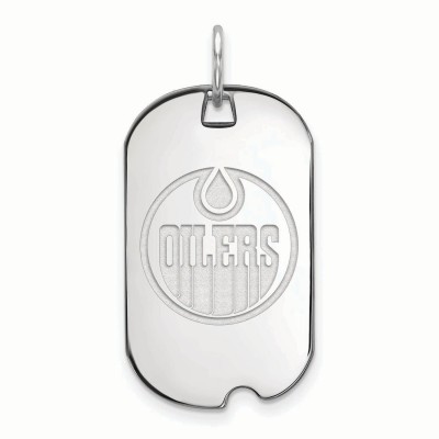 Edmonton Oilers Womens Sterling Silver Small Dog Tag