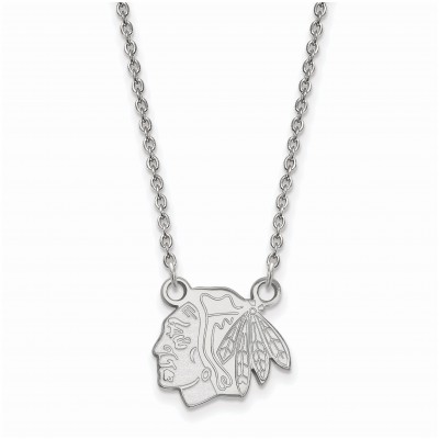 Chicago Blackhawks Womens Sterling Silver Small Pendant Necklace