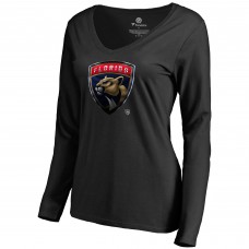 Футболка Florida Panthers Womens Midnight Mascot Long Sleeve V-Neck - Black Футболка Florida Panthers Womens Midnight Mascot Long Sleeve V-Neck - Black