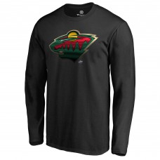 Футболка с длинным рукавом Minnesota Wild Black Midnight Mascot