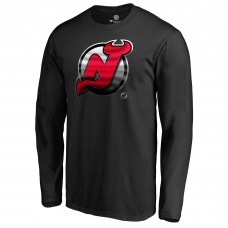 Футболка с длинным рукавом New Jersey Devils Black Midnight Mascot