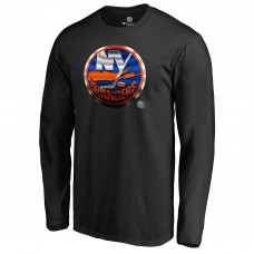 New York Islanders Black Midnight Mascot Long Sleeve T-Shirt New York Islanders Black Midnight Mascot Long Sleeve T-Shirt