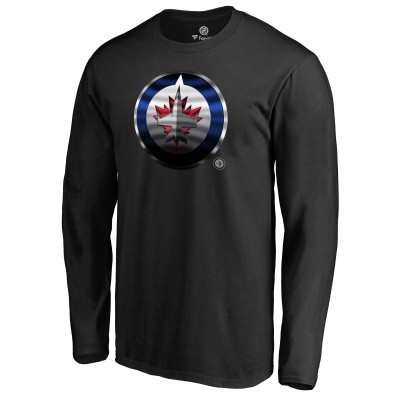 Футболка с длинным рукавом Winnipeg Jets Midnight Mascot - Black