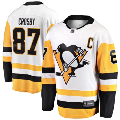 Игровая джерси Sidney Crosby Pittsburgh Penguins Fanatics Captain Away Premier Breakaway Player - White