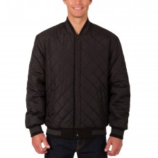 Los Angeles Kings JH Design Wool & Leather Front Hit Reversible Jacket - Charcoal/Black
