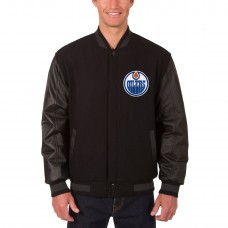 Куртка Edmonton Oilers JH Design Reversible Wool & Leather - Black