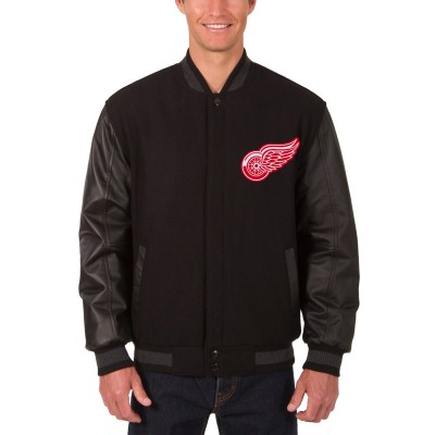 Двусторонняя куртка Detroit Red Wings JH Design Wool & Leather Front Hit - Black/Charcoal