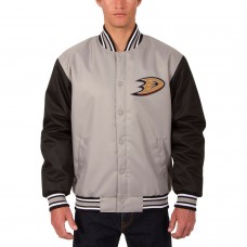 Anaheim Ducks JH Design Front Hit Poly Twill Jacket - Gray