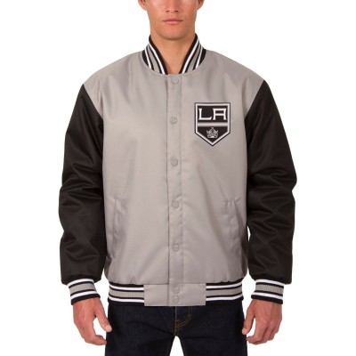 Los Angeles Kings JH Design Front Hit Poly Twill Jacket - Gray - оригинальная атрибутика Лос-Анджелес Кингз