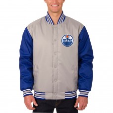 Edmonton Oilers JH Design Front Hit Poly Twill Jacket - Gray