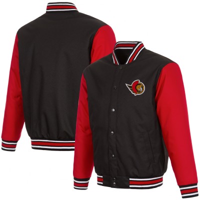 Ottawa Senators JH Design Black Front Hit Poly Twill Jacket