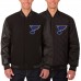 St. Louis Blues JH Design Black Two Hit Wool & Leather Reversible Jacket