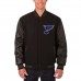 St. Louis Blues JH Design Black Two Hit Wool & Leather Reversible Jacket