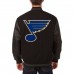 St. Louis Blues JH Design Black Two Hit Wool & Leather Reversible Jacket