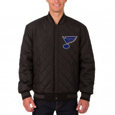St. Louis Blues JH Design Black Two Hit Wool & Leather Reversible Jacket