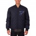 St. Louis Blues JH Design Charcoal/Navy Two Hit Wool & Leather Reversible Jacket