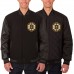 Boston Bruins JH Design Two Hit Wool &amp; Leather Reversible Jacket - Black - оригинальная атрибутика Бостон Брюинз