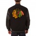 Куртка Chicago Blackhawks JH Design Black Two Hit Wool & Leather Reversible