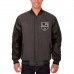 Los Angeles Kings JH Design Two Hit Wool &amp; Leather Reversible Jacket - Charcoal/Black - оригинальная атрибутика Лос-Анджелес Кингз