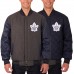 Двусторонняя куртка Toronto Maple Leafs JH Design Two Hit Wool & Leather - Charcoal/Navy