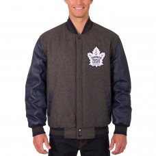 Двусторонняя куртка Toronto Maple Leafs JH Design Two Hit Wool & Leather - Charcoal/Navy
