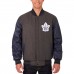 Двусторонняя куртка Toronto Maple Leafs JH Design Two Hit Wool & Leather - Charcoal/Navy
