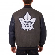 Двусторонняя куртка Toronto Maple Leafs JH Design Two Hit Wool & Leather - Charcoal/Navy