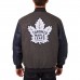 Двусторонняя куртка Toronto Maple Leafs JH Design Two Hit Wool & Leather - Charcoal/Navy