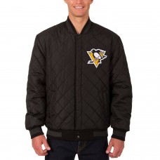 Двусторонняя куртка Pittsburgh Penguins JH Design Two Hit Wool & Leather - Black