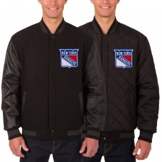 Двусторонняя куртка New York Rangers JH Design Two Hit Wool & Leather - Black