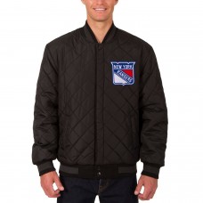 Двусторонняя куртка New York Rangers JH Design Two Hit Wool & Leather - Black