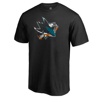 San Jose Sharks Black Splatter Logo T-Shirt