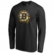 Футболка с длинным рукавом Boston Bruins Splatter Logo - Black