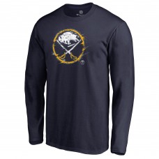Футболка с длинным рукавом Buffalo Sabres Navy Splatter Logo