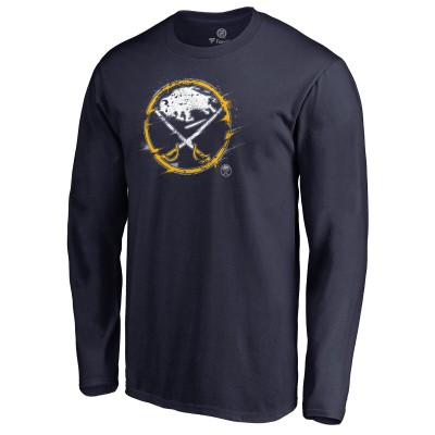 Футболка с длинным рукавом Buffalo Sabres Navy Splatter Logo