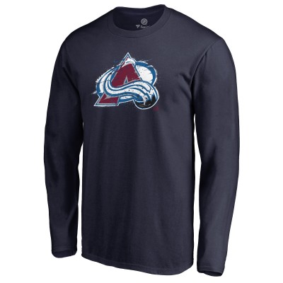 Футболка с длинным рукавом Colorado Avalanche Splatter Logo - Navy