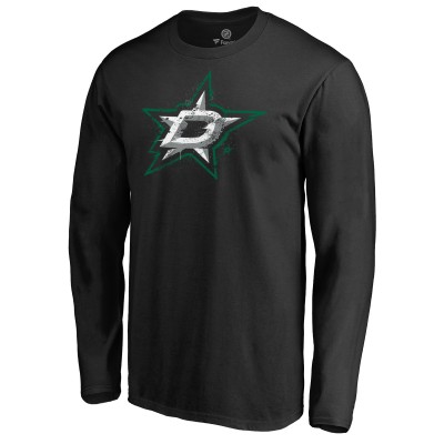 Футболка с длинным рукавом Dallas Stars Splatter Logo - Black
