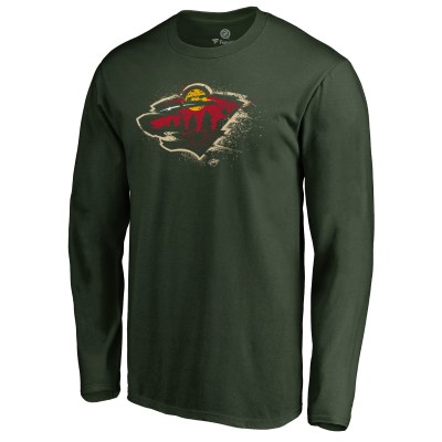Футболка с длинным рукавом Minnesota Wild Green Splatter Logo