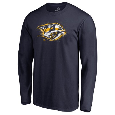 Футболка с длинным рукавом Nashville Predators Splatter Logo - Navy