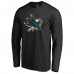 Футболка с длинным рукавом San Jose Sharks Black Splatter Logo