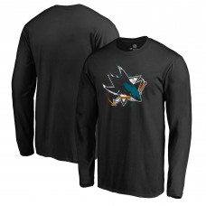 Футболка с длинным рукавом San Jose Sharks Black Splatter Logo