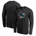 Футболка с длинным рукавом San Jose Sharks Black Splatter Logo