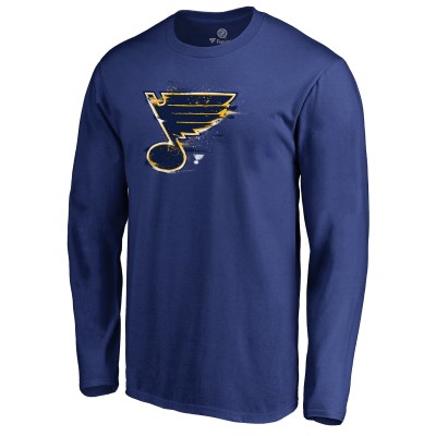 Футболка с длинным рукавом St. Louis Blues Splatter Logo - Royal