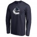 Vancouver Canucks Navy Splatter Logo Long Sleeve T-Shirt