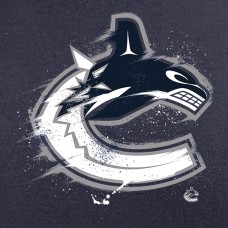Vancouver Canucks Navy Splatter Logo Long Sleeve T-Shirt