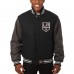 Los Angeles Kings JH Design Domestic All-Wool Jacket with Embroidered Logos - Black