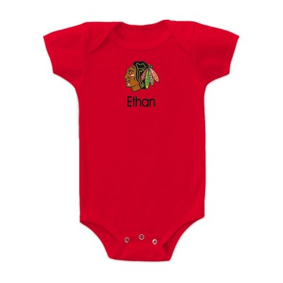 Малышам Chicago Blackhawks Red Personalized Bodysuit