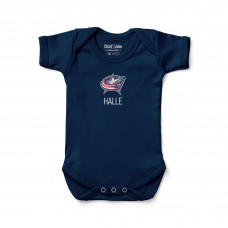 Малышам Columbus Blue Jackets Navy Personalized Bodysuit