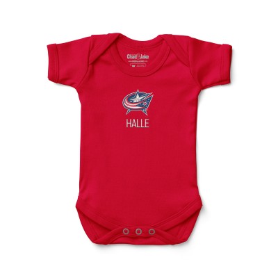 Малышам Columbus Blue Jackets Red Personalized Bodysuit